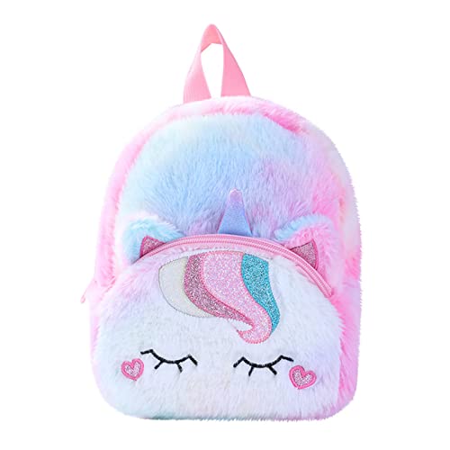 Hifot Mini Plüsch Einhorn Rucksack für Kleine Mädchen, Kindergarten Büchertasche Netter Weicher Schultasche Mini Reisetasche Einhörner Geschenke Rucksäcke für Kinder Mädchen von Hifot