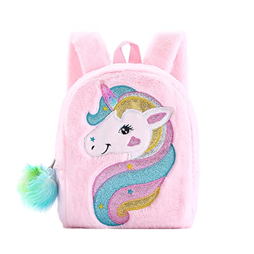 Hifot Plüsch Einhorn Rucksack für Kleine Mädchen, Kindergarten Büchertasche Netter Weicher Schultasche Mini Reisetasche Einhörner Geschenke Rucksäcke für Kinder Mädchen von Hifot