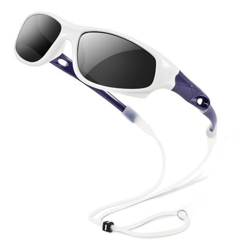 Hifot Sonnenbrille Kinder Polarisierte Polarisierte Sportbrille für Jungen und Mädchen UV400 100% Schutz gegen Ultraviolette Sonnenstrahlen von Hifot
