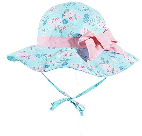 Mädchen Sonnenhut Kinder Verstellbarer Hut mit breiter Krempe Sonnenschutz Sommer UPF 50 für Baby Säugling Kind Kleinkind Breiter Krempe Strand Cap von Hifot