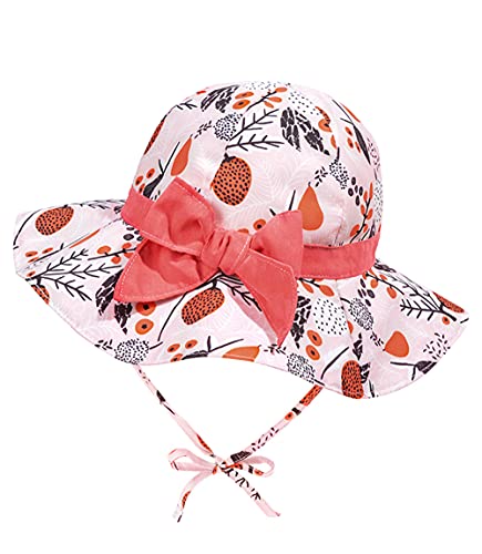 Mädchen Sonnenhut Kinder Verstellbarer Hut mit breiter Krempe Sonnenschutz Sommer UPF 50 für Baby Säugling Kind Kleinkind Breiter Krempe Strand Cap von Hifot