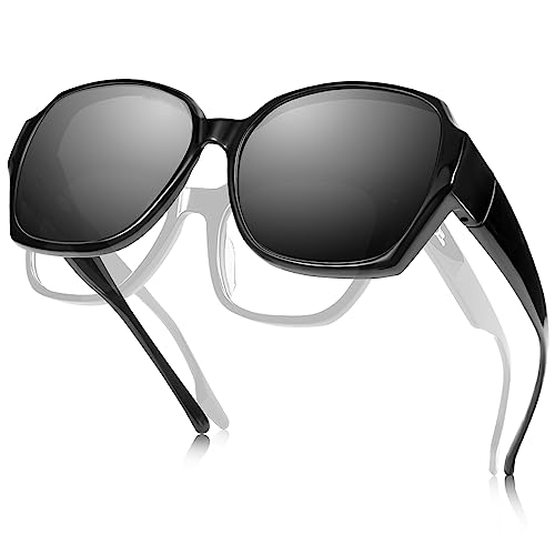 Überzieh Sonnenbrille Herren Damen, Fit Over Brille Überbrille für Brillenträger Polarisiert UV400 Überziehbrille von Hifot