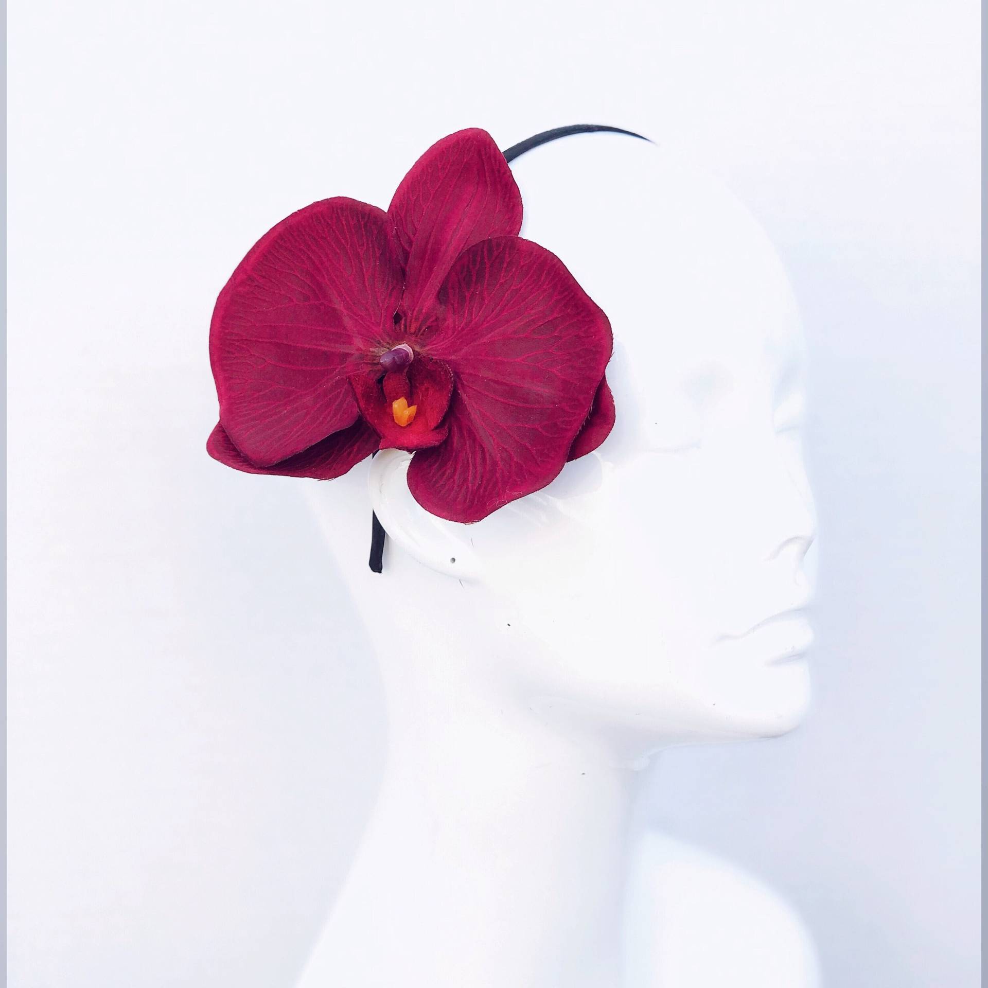 Blumen Haarspange Blumen-Mädchen-Haar Orchidee Rote Blume Kopfschmuck Blumenclip Orchid Haarclip Erwachsene Und Mädchen Higginscreek von HigginsCreek