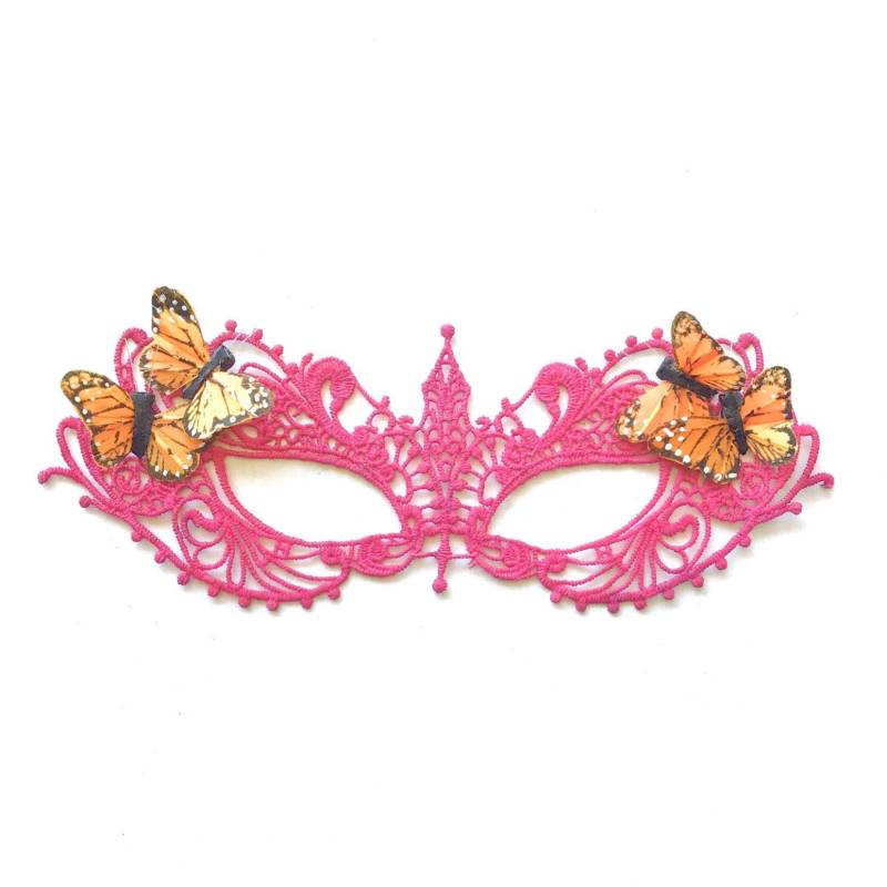 Kinder Mädchen Rosa Schmetterling Spitze Kostüm Masquerade Maske von HigginsCreek