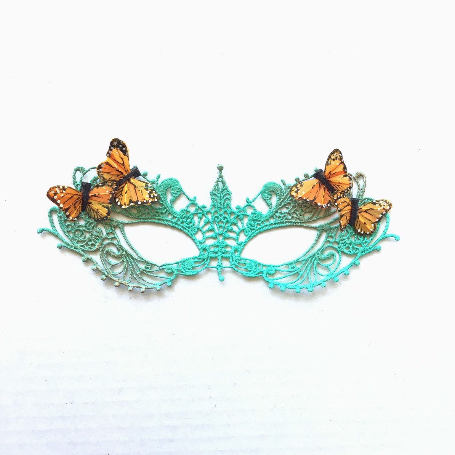 Kinder Mädchen Türkis Spitze Schmetterling Maskerade Maske von HigginsCreek