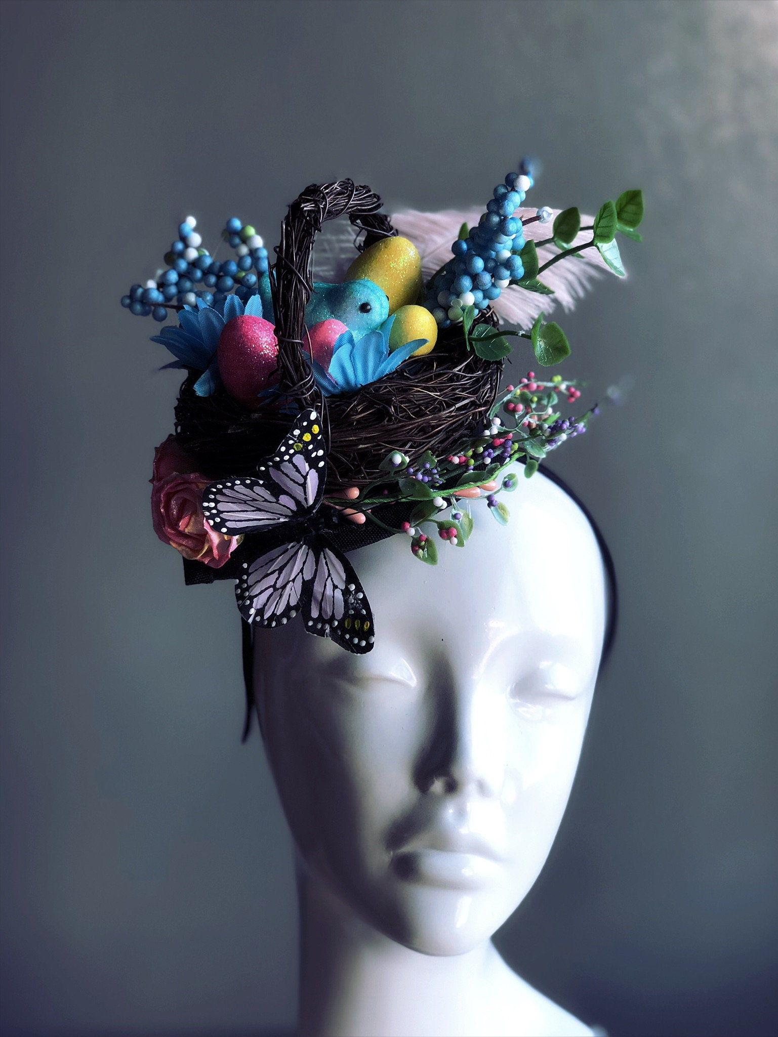 Osterhutkorb Damen Fascinators | Ostermützen Für Kleine Mädchen Massgeschneidert von HigginsCreek