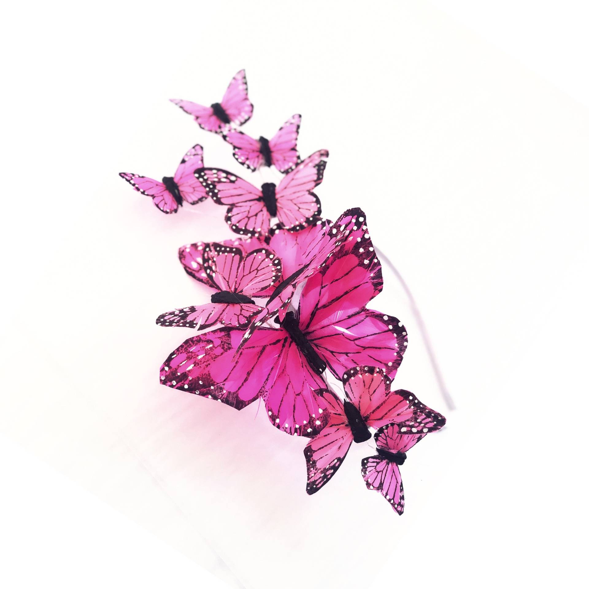 Rosa Schmetterlings-Kopfschmuck. Fascinator-stirnband Mit Schmetterlingen. Schmetterlings-Derby-Hut. Schmetterlings-Tiara Krone Im Leiterstil von HigginsCreek