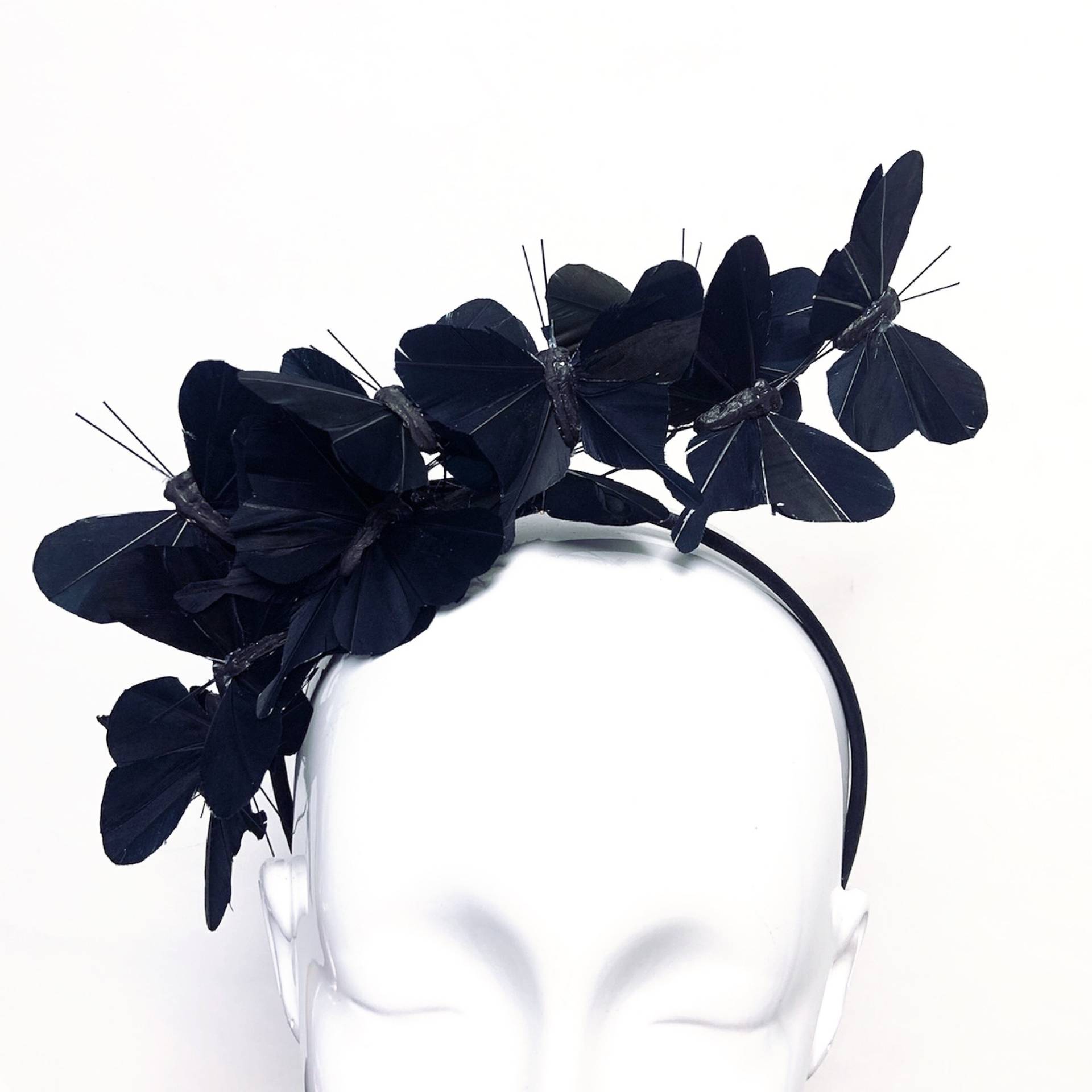 Schmetterling Haarband Schwarz Fascinator Kopfschmuck Derby Hut Schmetterlinge Frauen von HigginsCreek