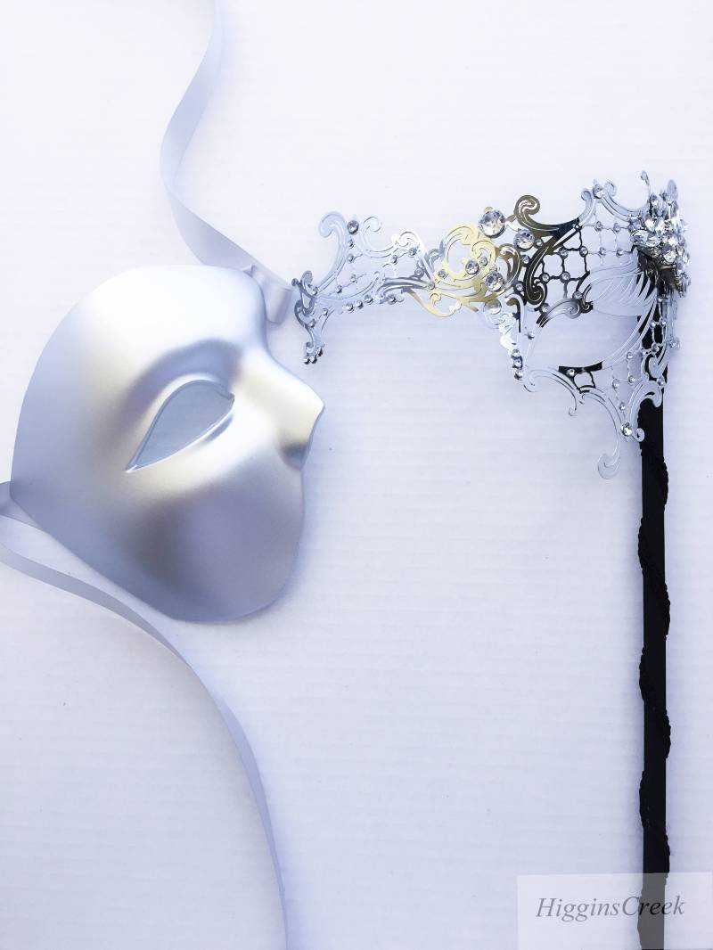 Silber Filigrane Spitze Paare Masquerade Masken von HigginsCreek