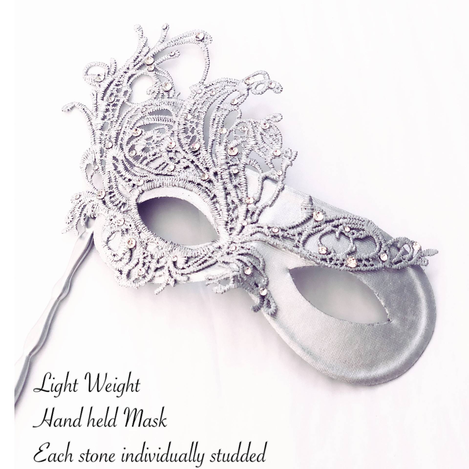 Stick Masquerade Masken Spitze, Auffällige Masken, Mit Steinen, Schöne Für Maskenball von HigginsCreek