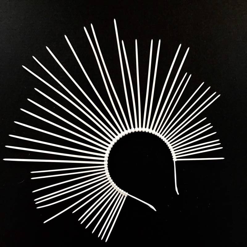 Weißer Himmelskörper Kopfschmuck L Frauen Sunburst Krone Diner En Blanc Heilige Göttinnen-Kopfschmuck Heiligenschein von HigginsCreek