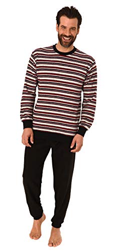 Herren Frottee Pyjama, Schlafanzug mit Bündchen - in toller Streifenoptik - 291 101 13 003, Größe2:50, Farbe:grau-Melange von High Class by Normann