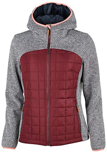 High Colorado KANDEL-L Damen Frauen Zip-Jacke,Strick-Fleece,windabweisend,wattiert,gefütterte Ärmel,Kapuze,2 Seitentaschen,Persian Plum,38 von HIGH COLORADO