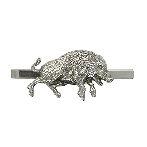 Krawattennadel Wildschwein aus Zinn (Pewter) von Hand Gegossen von High Country Pewter