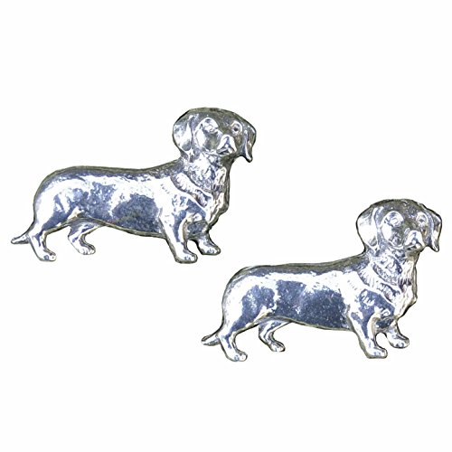 Manschettenknopfe "Dackel, Dachshund" aus Zinn (Pewter) von Hand Gegossen von High Country Pewter