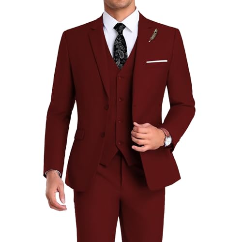 High-End Suits Herren Classic Anzug, Burgunder, M High-End Suits Herren Classic Anzug, Burgunder, M von High-End Suits