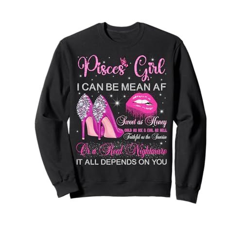 Fische Mädchen Geburtstag High Heels Tropfende Lippen Frauen Sweatshirt von High Heels Dripping Lips Pisces Girl Birthday