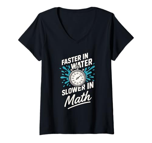 Damen Schwimmer Wettkampfschwimmen Jugendliche treffen individuelle Motivation T-Shirt mit V-Ausschnitt Damen Schwimmer Wettkampfschwimmen Jugendliche treffen individuelle Motivation T-Shirt mit V-Ausschnitt von High School Swim Team Funny Quote Lap Practice