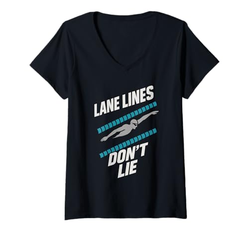 Damen Schwimmer Wettkampfschwimmen Jugendliche treffen individuelle Motivation T-Shirt mit V-Ausschnitt Damen Schwimmer Wettkampfschwimmen Jugendliche treffen individuelle Motivation T-Shirt mit V-Ausschnitt von High School Swim Team Funny Quote Lap Practice