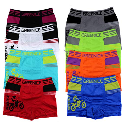 HighClassStyle 6er Pack Jungen Mikrofaser Boxershorts Kinder Unterhosen Kids Unterwäsche Größe 98-164 A.4354 (98-104 (2-4), Motorrad (4354)) von HighClassStyle