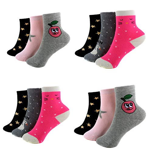 HighClassStyle Mädchen Thermo Socken Warme Kinder Strümpfe 85% Baumwolle Gr. 23-38 Bunt 6 Paar A.TMK02 (23-26, Mehrfarbig (TMK02)) von HighClassStyle