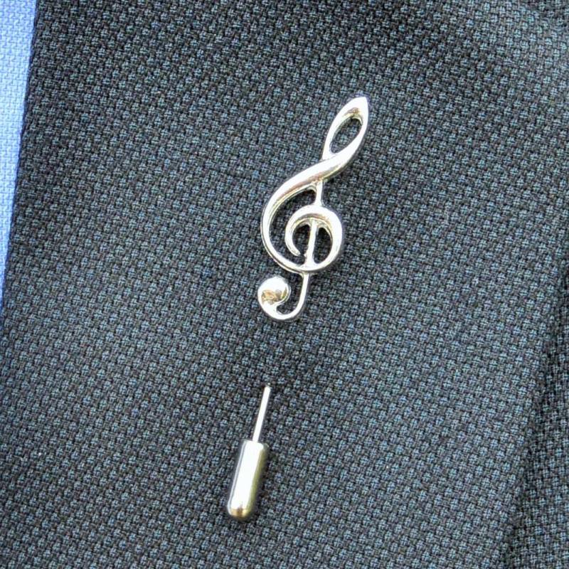 Reversstift Violinschlüssel, 7 cm, Handgefertigt Aus Zinn Von William Sturt von HighCountryPewter