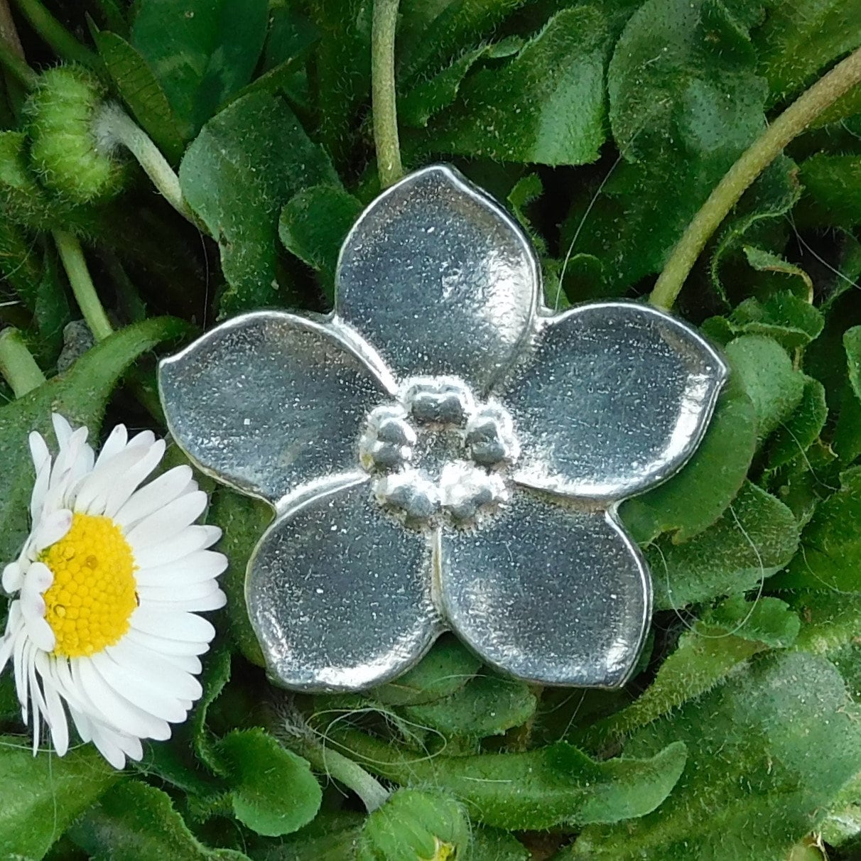 Vergissmeinnicht-Brosche, Erinnerungsgeschenk, Handgefertigter Schmuck, Von Hand Gegossen Aus Feinem Zinn William Sturt von HighCountryPewter