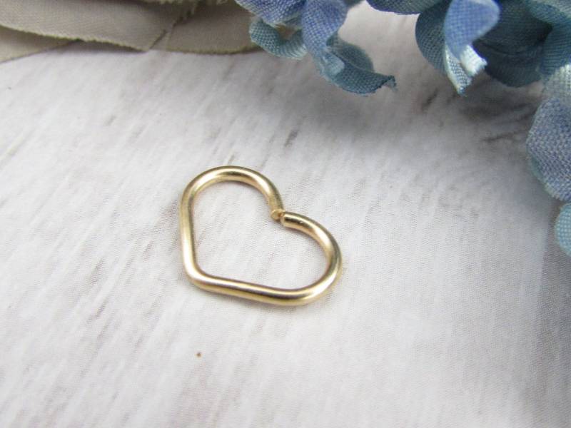 12K Gelb Gold Fill Herz Nahtlose Ring - 16G 18G 20G 22G 24G Nasenring Endlos Hoop Septum Tragus Helix Saatkegel Conch Ohrring Bauch von HighPassBodyJewelry