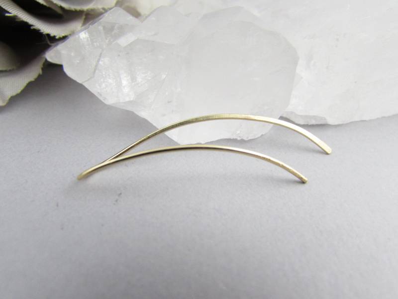 Gold Strukturierte Ohr Kletterer - 12K Fill Zierliche Schmuck Pin Bar Moderner Körper von HighPassBodyJewelry