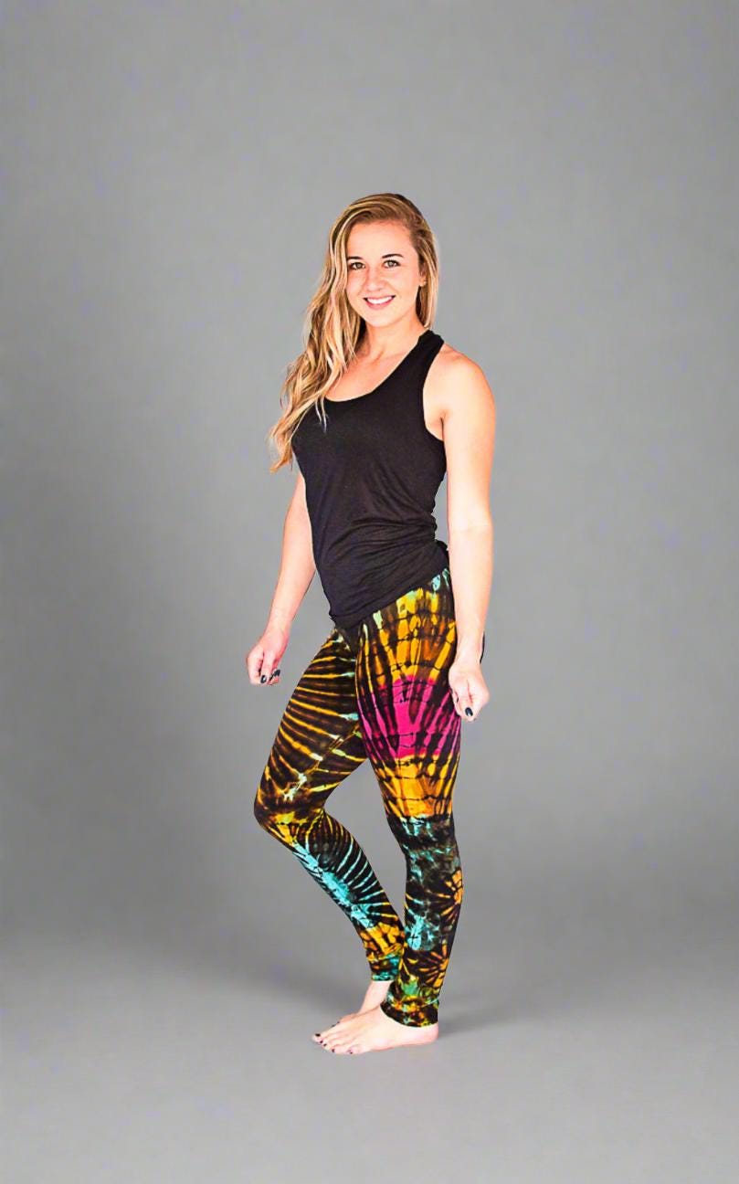 Tie Dye Leggings, Dye, Yoga Boho Leggings Frauen, Kleidung, Hosen, Burning Man Frauen von HighThai