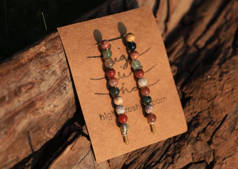 Ozean Jaspis Perlen Bobby Pins Ozean Jaspis Perlen Bobby Pins von HighWireShop