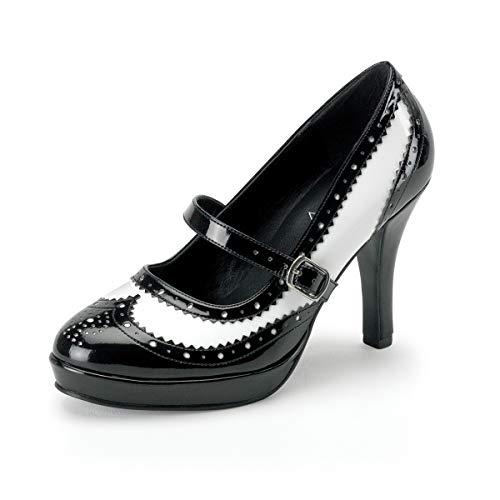 Funtasma Gangsterbraut-Pumps Contessa-06 Lack schwarz/weiß 38 von Higher Heels