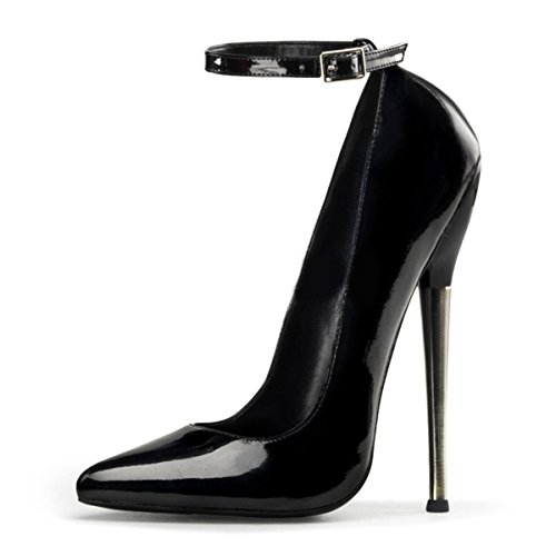 Higher-Heels Devious Pumps Dagger-12 Lack schwarz 38,5 von Higher-Heels