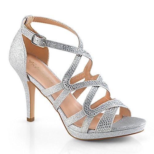 Fabulicious Damen Sandaletten Daphne-42 Silver Fabric Gr.39 EU von Higher Heels