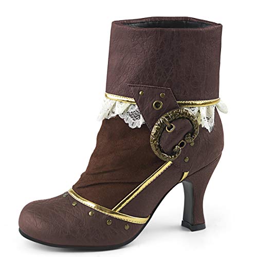 Higher-Heels Funtasma Damen Steampunk Booties Matey-115 braun Gr.39 EU von Higher-Heels