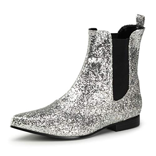 Higher-Heels Funtasma Disco-Stiefeletten Chelsea-58G Silber Gr. 46-47 von Higher-Heels