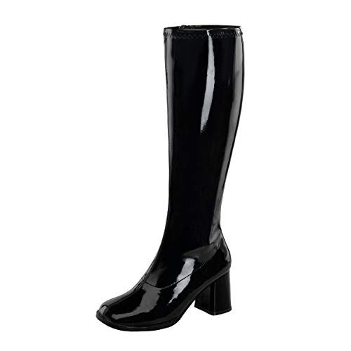 Higher-Heels Funtasma Kniestiefel Gogo-300WC Lack schwarz Gr. 44 von Higher-Heels