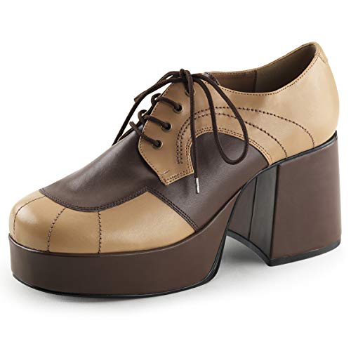 Higher-Heels Funtasma Kostüm-Plateauschuhe f. Herren Jazz-06 tan/braun Gr.45 von Higher-Heels