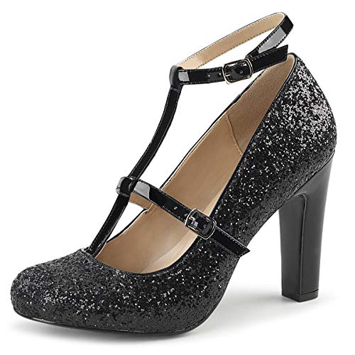Higher Heels Pink Label Glitter Queen-01 schwarz Gr. 47 von Higher Heels