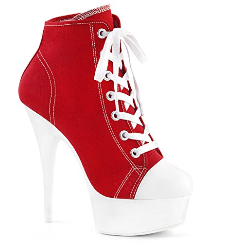Higher-Heels PleaserUSA Damen Neon Booties Delight-600SK rot Gr.40 von Higher-Heels