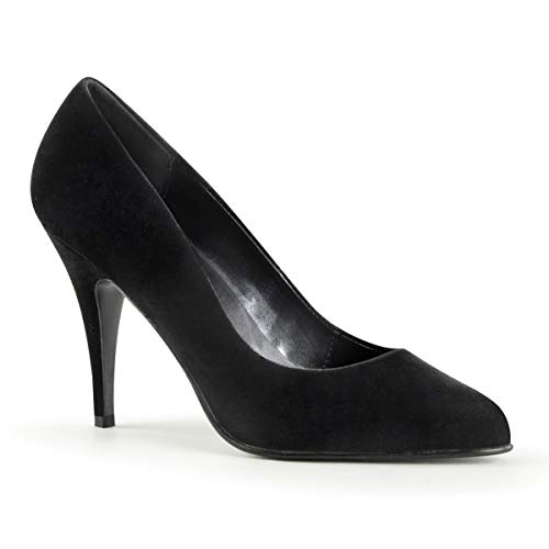 Higher-Heels PleaserUSA Damen Pumps Vanity-420 Samt schwarz Gr.45 von Higher-Heels