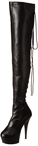 Higher-Heels PleaserUSA Overknee-Stiefel Delight-3063 Mattschwarz Gr. 39 von Higher Heels