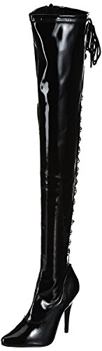 Higher Heels PleaserUSA Overknee-Stiefel Seduce-3063 Lack schwarz Gr.41,5 von Higher Heels