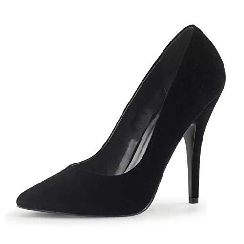 Higher-Heels PleaserUSA Pumps Seduce-420 Samt schwarz Gr.47 von Higher-Heels