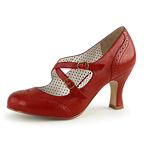 Pin Up Couture Damen Maryjane Pumps Flapper-35 rot Gr. 41 von Higher-Heels