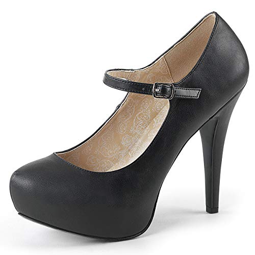 Pink Label Damen Big Size Pumps Chloe-02 Mattschwarz Gr. 48 von Higher Heels