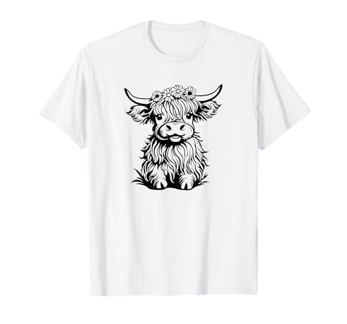 Süßes Design von Highland Cow für Damen, Western Fashion Country T-Shirt Süßes Design von Highland Cow für Damen, Western Fashion Country T-Shirt von Highland Cow Cute Animal Farm Life Funny Animal