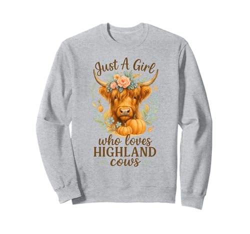 Highland Cow Lover – Just a Girl Watercolor Fall Floral Sweatshirt Highland Cow Lover – Just a Girl Watercolor Fall Floral Sweatshirt von Highland Cow Gifts Co.