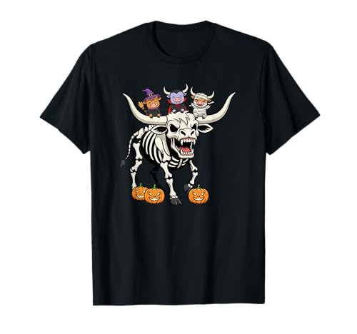 Highland Cow Skelett Mama Hexe Halloween Kinder Herren Damen T-Shirt Highland Cow Skelett Mama Hexe Halloween Kinder Herren Damen T-Shirt von Highland Cow Lover Cute Halloween Outfits Boy Girl