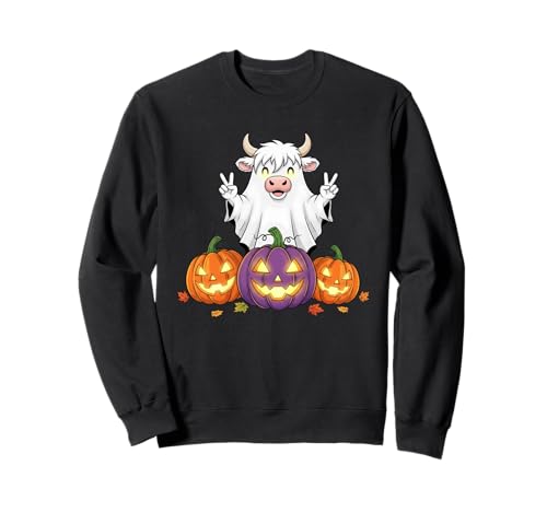Highland Cow Ghost Pumpkin Boo Halloween Kinder Herren Damen Sweatshirt Highland Cow Ghost Pumpkin Boo Halloween Kinder Herren Damen Sweatshirt von Highland Cow Lover Halloween Ghost Pumpkin Outfits